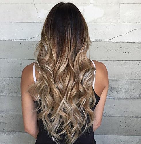 Ugeat U Tip Pre Bonded Hair Extensions 14 Inch Utip Hair Extensions Balayage Dark Brown to Medium Brown and Bleach Blonde #4/6/613 50s/50g