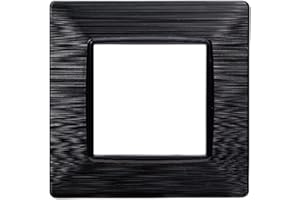 ZOREI Placca Compatibile Con Vimar Plana (2 Moduli/Posti, Nero Satinato)