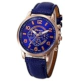 Chenang Kunstleder Quarzuhr, Mode Armbanduhr Ultra-flach Quarzuhr Damen Analog Quarz Armbanduhr Klassik Slim Uhr Retro Quarzuhr Ø38mm