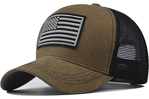 Fituenly Cappellino da Baseball in Mesh con Bandiera USA Cappelli Snapback Traspiranti Cappelli Sportivi per Esterni