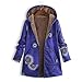 Produktbild Luckycat Damen Winter Warm Outwear Print Mit Kapuze Taschen Vintage Oversize Mäntel Jacken Mäntel Sweatjacke Winterjacke Fleecejacke Steppjacke