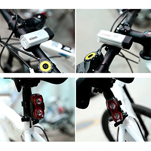 Cido LED Fahrradlicht Aufladbare Frontlicht mit USB Rücklicht Akku Wasserdicht Fahrradlicht Set - 9