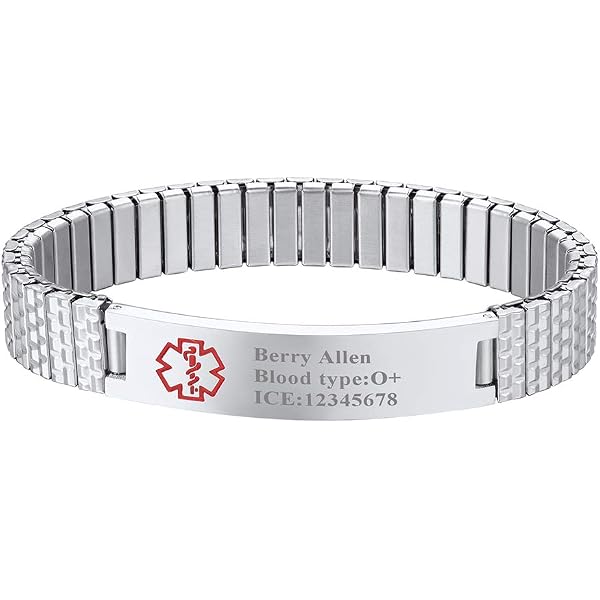 Braccialetti di allerta medica per insufficienza surrenale, set di 4, Medium (18cm), Silicone, Nessuna pietra preziosa