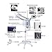 AceFox Professional 5in1 Hot Warm Cold Standing Facial Steamer with Ozone + Table LED Magnifying Lamp for Beauty Salon Spa