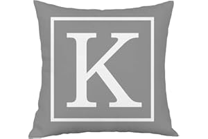 Hangood Alphabet Letter K Cushion Cover 18x18 Soft Plush Throw Pillow Covers 45cm x 45cm K