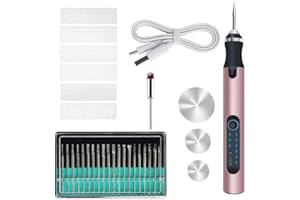 Twotrees Elektryczny pisak do grawerowania, wielofunkcyjny zestaw narzędzi do grawerowania, przenośne narzędzie do grawerowania, pisak do wytrawiania biżuterii, metalu, szkła, tworzywa sztucznego, drewna, ceramiki, kamienia, różowego złota