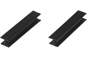 HOLZBRINK Connecteur droit pour socle cuisine, jonction pour socle, profil de jonction pour plinthes, raccord de plinthe, HBK10, 100 mm, couleur brillance noire