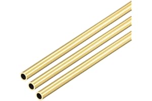 TA-VIGOR 3Pcs Brass Round Tube, 4mm OD 0.5mm Wall Thickness 300mm Length High Strength Seamless Straight Pipe Tubing for DIY Crafts Gardening Hobby Model