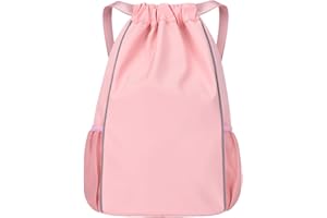 FAVORTALK Drawstring Bags Waterproof String Bag Adjustable Lightweight Gym School Drawstring Backpack for Sports