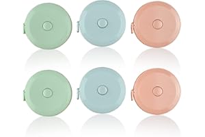 Firschoie 6 pièces Metre Ruban, Couture Ruban à Mesurer 1.5 Mètres/ 60 Pouces, Ruban à mesurer pratique et rétractable, Ruban à Mesurer Souple Pour mesurer longueur, coudre coupe, buste/taille