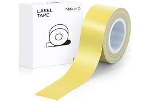 MakeID Label Makers L1 Q1 Refills Waterproof Laminated Custom Stickers Office Labels Replacement 0.63" x 13' (16mm x 4m)