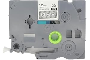 BROVACS 1 Pack White on Clear Laminated Label Tape Compatible for Brother P-Touch Label Printer TZ 135 TZe 135 12mm 1/2" OPA4135