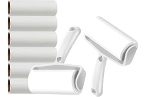 PetFizz Lint Roller & Refill Sets, 2 Lint Rollers + 6 Replacements 480 Sheets, Sticky Lint Roller for Clothes, Pet Hair Remover for Cat, Dog, Dust and Hair on Carpets, Sofas, Cars