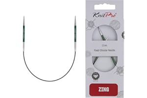 KnitPro Agujas de tejer fijas Zing - Alfileres circulares de 22,5 cm x 3 mm