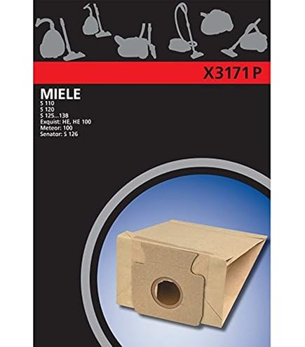 Vhbw Staubsaugerbeutel Typ B - 10 Stück, Papier, Sandfarben, Passend Für Miele S133-S138 Modelle