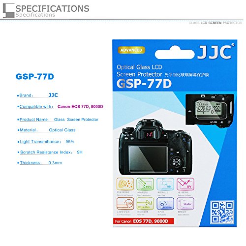 PROfoto Trend JJC   cran LCD en Verre Optique protecteur d   cran pour Appareil Photo Canon EOS 77D   9000D  Avec 2 x PET Sub-Screen Protector 