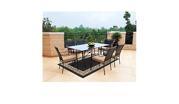 Braddock Heights 7 Piece Patio Dining Set Seats 6 Amazon Co Uk