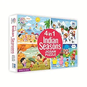 Ratnas 4 in 1 Indian Seasons Jigsaw Puzzle for Kids. 4 Jigsaw Puzzles 35 Pieces Each