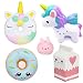Produktbild ATEENY Squishy Einhorn Donut Set Groß 5 Stück Slow Rising Squishies Reizende Stress Relief Spielzeug