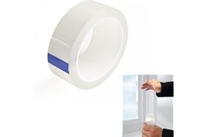 BD-HEREGO Transparent Window Weather Sealing Tape 1.2 Inch x 33 Ft Weather Stripping No Residue Clear Weather Seal Strip for Shower Glass Gaps and Doors Windows Windproof(1.2 Inch*33 Ft)