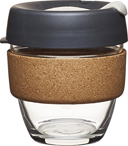 KeepCup 8 Oz klein Soda Lime gehärtetem Glas Thermobecher, Kork/weich anthrazit