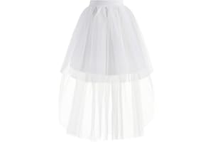 PENGNIAO Jupe Longue Tulle Femme Jupe Tutu Bouffante Adulte Jupon Long Mariage Jupes Tulles Deguisement Tutu de Danse Asymétrique Princesse Tutu Ballet Classique Mariage Magnifique Vintage