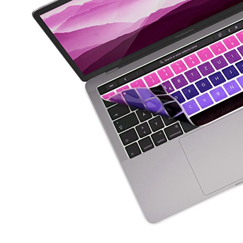 kwmobile Tastaturschutz Apple MacBook Pro 13" / 15" (ab 2016) Touchbar - QWERTZ Silikon Laptop Tastaturfolie - Notebook Tastaturschutzfolie Pink Violett