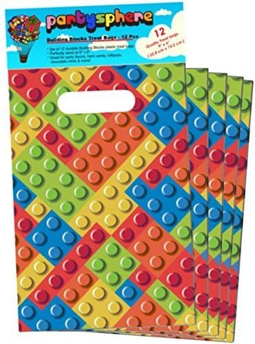 12 Building Blocks Party Favor Treat Goodie Bags Every Kid Will Love! Perfect For A Lego Theme Birthday Party by Partysphere