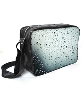 Snoogg grau Wasser Tropfen Leder Unisex Messenger Bag für College Schule täglichen Gebrauch Tasche Material PU