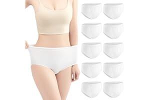 HORNICE Slip USA e Getta Donna Cotone Morbida Monouso Mutandine Incinte Elastica Bianco per Mestruale Spa Ospedale maternità Viaggio Dopo Il Parto - 10 Pezzi/Pacchetto Individuale