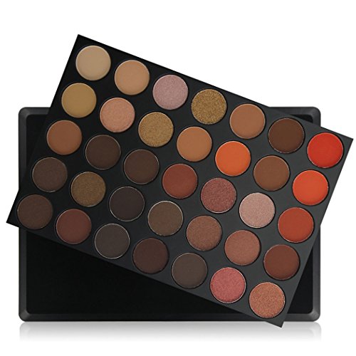 CRAVOG 35 Farben tragbare Schimmern/Matte Lidschatten Palette mit Travel-Größe Eyeshadow