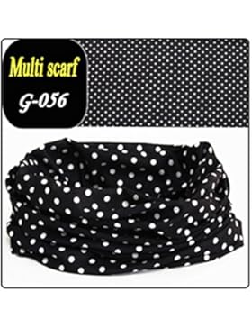 BazarAZ 2024 - [PALLINI NERO] Scaldacollo Bandana Fascia Capelli Fantasy - in Cotone elasticizzato - Ideale per...