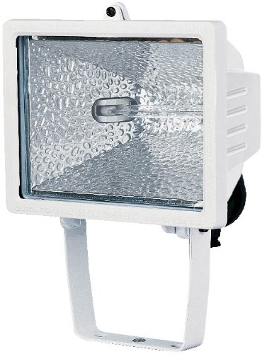 Brennenstuhl Halogenstrahler / Flutlicht Halogen ideal als Baustrahler zur Montage auf Stativ (Außenstrahler IP54 geprüft, 400 Watt) Farbe: weiß