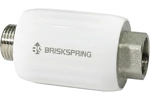 BriskSpring Saltfri vattenavkalkare, varmvattenberedare, förhindrar uppbyggnad av skalor på varmvattenberedare, kran, smart toalett och bricka, skalhämmare inline-vattenavkalkningssystem, 1,2 cm