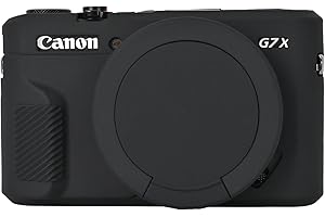 AISNYHO G7X Mark II Kameratasche, weiche Silikon-Schutzhülle, ultradünn, leicht, Abdeckung für Canon PowerShot G7X Mark II Kamera mit Objektivabdeckung (schwarz)