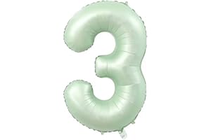 Elizakumi Grün Nummer 3 Luftballon Zahl 3th Ballon Zahl Für Männer Mädchen, Geburtstag Helium Folienballon Zahlenballon 3 Grün / 40 Zoll