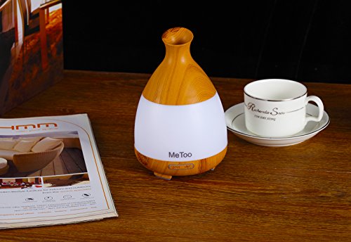 Me Too Aromatherapy Diffuser 120ml Ultraschall-Luftbefeuchter Cool Nebel ätherisches Öl Diffusor mit farbigem LED-Licht für Haus, Baby-Raum, SPA-Wood Grain - 3