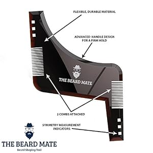 Beard Shaping Tool Template. Beard Shaper Tool Plus Comb for line up & Edging, Men's Facial Hair Hairline Perfect… - Image 7