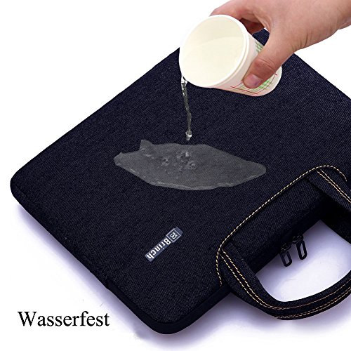 BRINCH leicht universal Gewebe wasserdichtes Anti-reißen Laptop Schutzhülle Aktentasche Handtasche/ Laptop Messenger Bag, Ultra Schutz mit weichem Schaum für 15 – 15,6 Zoll Laptop / Macbook / Notebook / Tablet / Ultrabook Computers(Apple / Acer / Asus / Dell / Fujitsu / Lenovo / HP / Samsung ) mit Fronttasche, zwei Rückentaschen & Griffe und Zubehör Tasche,Jean Blau - 6