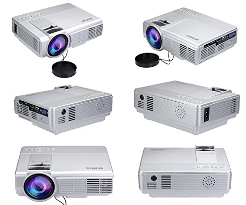 Mini Beamer HD, Video Projektor LCD Tragbarer Videoprojektor LED Projector Multimedia Heimkino mit HDMI Kabel unterstützt AV/ VGA/ USB/ SD/ HDMI WIMIUS(T3 Silber) - 4