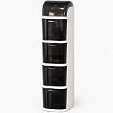 Tekerlekli Dolap - İnce Tasarımlı Organizer - 4 &Ccedil;ekmeceli 5 B&ouml;lmeli Depolama Dolabı - Mutfak Dolabı - Banyo Dolabı - Pro Slim