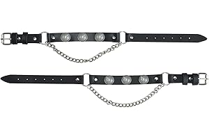 GARGOYLE BELLS Adjustable Fashion Boot Chains, Biker Boots Decoration Chains, Comes in a set of 2, Sliver Dollar, 1 Pair/2Pcs