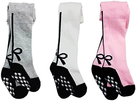 Angumo 3-Pack 0-3T Baby Girls Toddler Legging Pants Tights Stockings Non Skid (1-2 years)