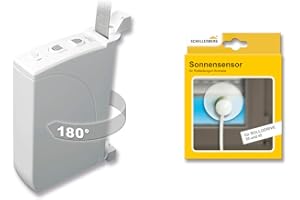 Schellenberg 22735 Elektrischer Gurtwickler RolloDrive 35 + Sonnensensor 22746, System Mini für 14 mm Gurtbreite, Rolladenantrieb