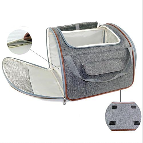 Car Booster Seat For Dog,Folding Pet Car Seats Cat Car Waterproof Breathable Pet Car Mat Safety Car Travel Safety Seat Pet Carrier Bag Portable with Clip-On Safety Leash and Zipper Storage Pocket for , Grey