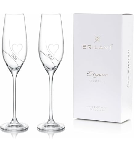 Sektgläser Set Zur Kristallhochzeit – Personalisierte Gravur Mit Namen & Datum, 2er Set (200 Ml)