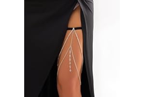 JUSTUSNX Sexy Bikini Bein Kette Layered Kristall Oberschenkel Kette Körper Kette Sommer Strand Bein Kette Schmuck Zubehör für Frauen und Mädchen (B)