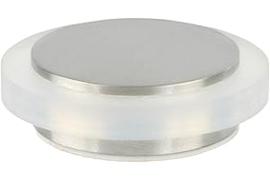 EVI HERRAJES EVI Hardware drzwiowy samoprzylepne, Projektowanie, stal nierdzewna, I-203 / 35x12B, środki 35º x 14mm, ze stali matowej białej gumy