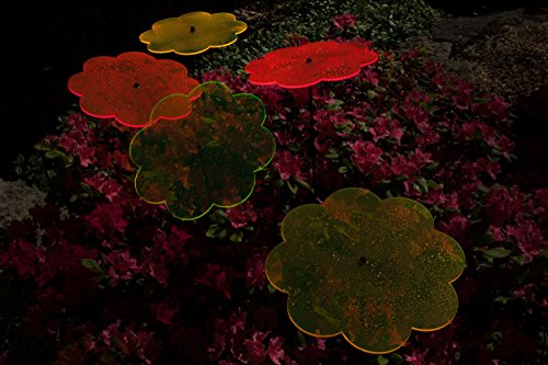 Blumen Sonnenfänger – 6 Hochwertige Sonnenfänger in Blumenform mit Ø 20cm Durchmesser – inkl. 12x 40cm Glasfaser-Schwingstäbe und 6x Verbindungsstücke - 6