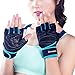 Produktbild Fletion Unisex Männer Frauen Half Finger Handschuhe Anti-Rutsch Gel-Pad Atmungsaktiv Handschuhe Sportbekleidung Trainingshandschuhe Fingerlose Handschuhe für Yoga Gewichtheben Radfahren Reiten Outdoor-Sportarten